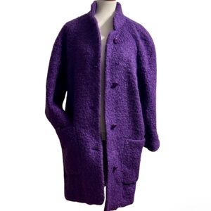 Braefair Vintage Boiled Wool Purple Coat XL